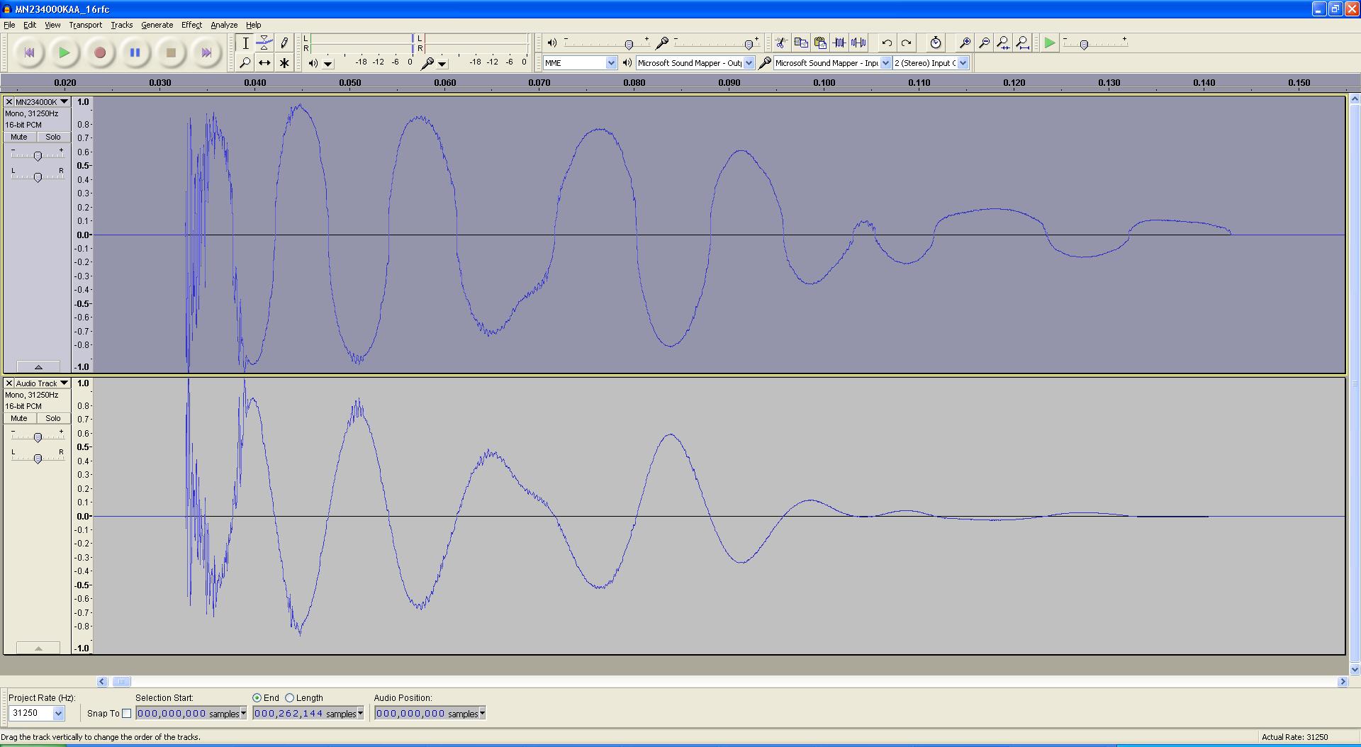 Kawai R100 BIN vs WAVe files